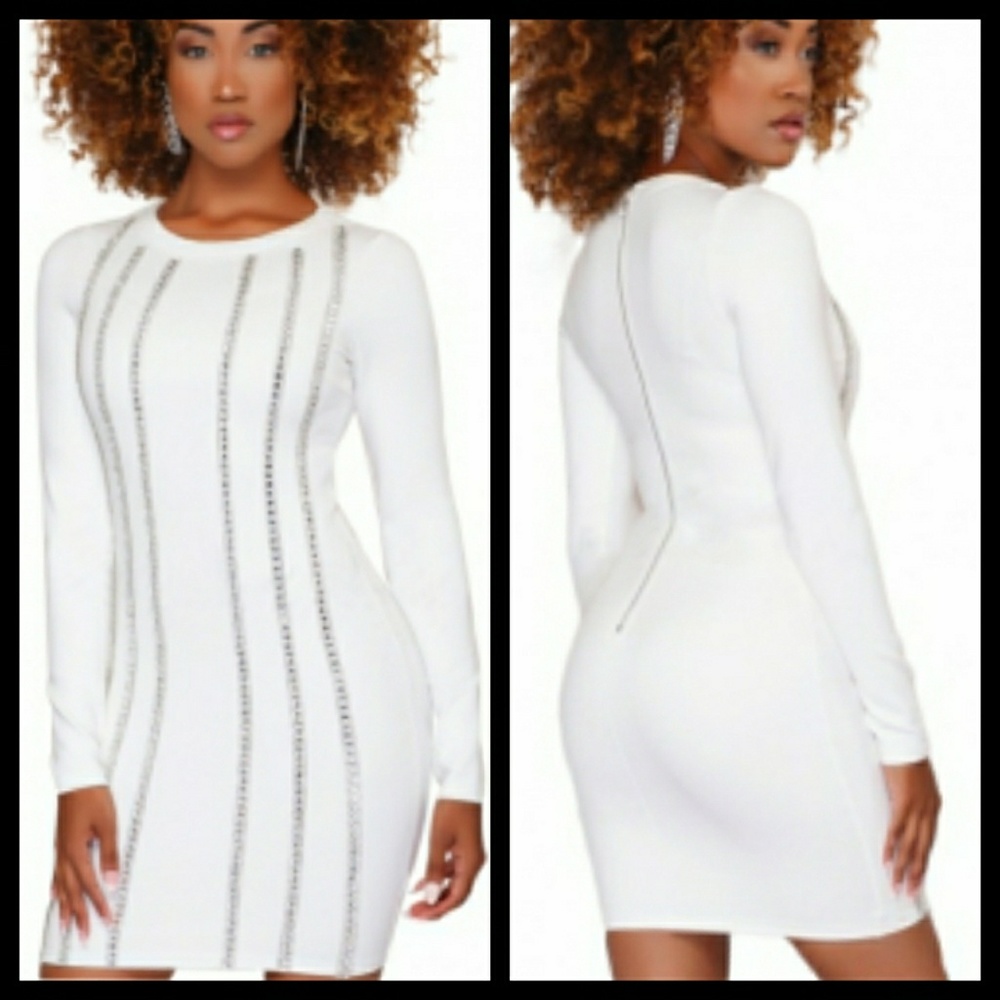 Rhinestone Embellished Mini Dress